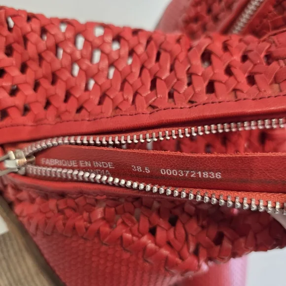 Free people In The Loop Red Leather Woven ankle  Boots - Picture 14 of 15